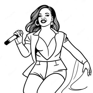 Rihanna Performing On Stage Coloring Page 24686-22643