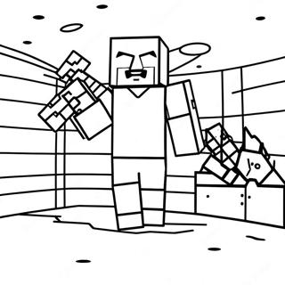 Minecraft Steve Coloring Page 24715-22663