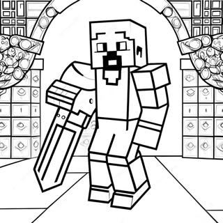 Minecraft Steve With Diamond Armor Coloring Page 24716-22666