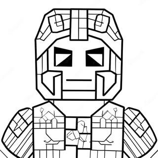 Minecraft Steve With Diamond Armor Coloring Page 24716-22667