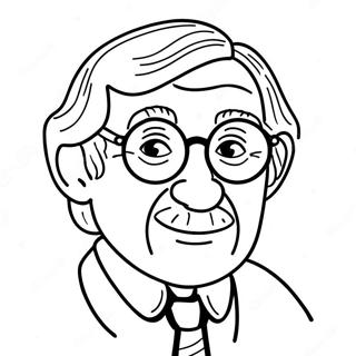 Funny Grandpa With Glasses Coloring Page 24726-22673