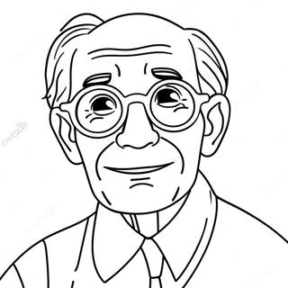 Funny Grandpa With Glasses Coloring Page 24726-22674