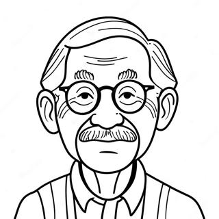 Funny Grandpa With Glasses Coloring Page 24726-22675