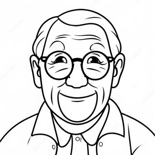 Funny Grandpa With Glasses Coloring Page 24726-22676