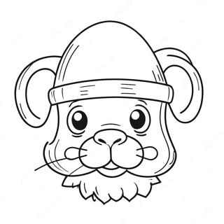 Funny Animal Hat Coloring Page 24746-22690