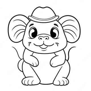 Funny Animal Hat Coloring Page 24746-22692