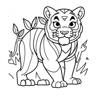 Beast Boy Transforming Into A Tiger Coloring Page 24756-22698