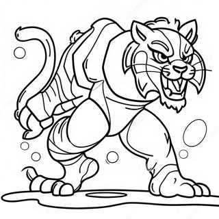 Beast Boy Transforming Into A Tiger Coloring Page 24756-22699