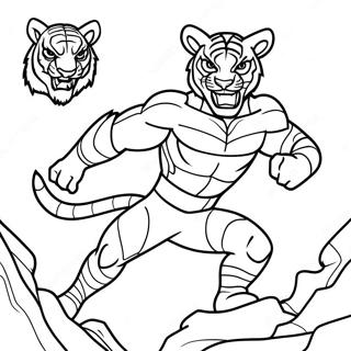 Beast Boy Transforming Into A Tiger Coloring Page 24756-22700