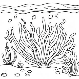 Colorful Seaweed Underwater Scene Coloring Page 24776-22713