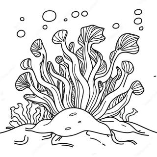 Colorful Seaweed Underwater Scene Coloring Page 24776-22715