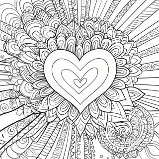 Psychedelic Heart Mandala Coloring Page 24786-22721