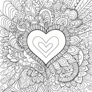 Psychedelic Heart Mandala Coloring Page 24786-22722