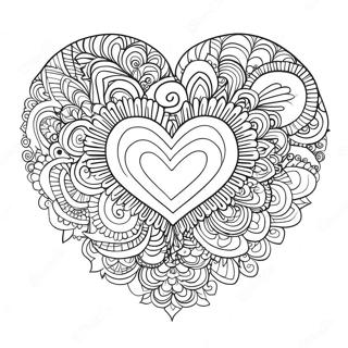 Psychedelic Heart Mandala Coloring Page 24786-22724