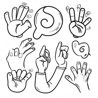 Sign Language Alphabet Coloring Page 24795-22726