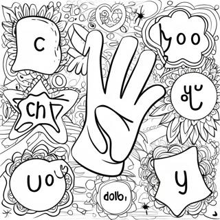 Sign Language Alphabet Coloring Page 24795-22727