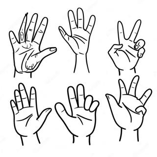 Colorful Sign Language Hand Shapes Coloring Page 24796-22729