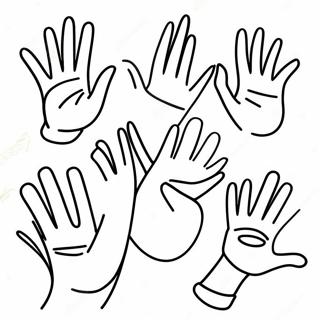 Colorful Sign Language Hand Shapes Coloring Page 24796-22730