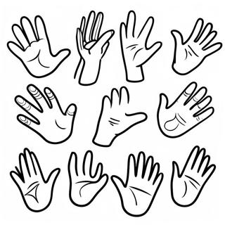 Colorful Sign Language Hand Shapes Coloring Page 24796-22731