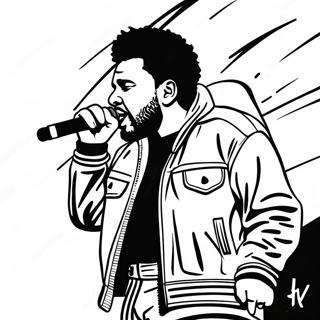 The Weeknd Performing On Stage Coloring Page 24806-22737