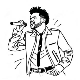 The Weeknd Performing On Stage Coloring Page 24806-22738