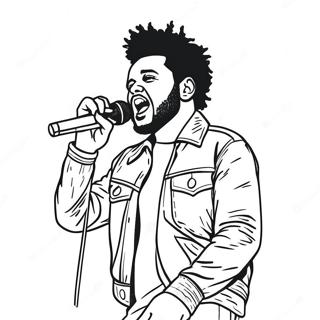 The Weeknd Performing On Stage Coloring Page 24806-22740