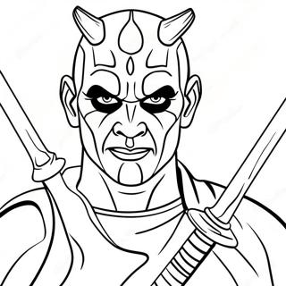 Darth Maul With Double Lightsabers Coloring Page 24826-22753