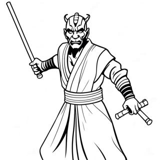 Darth Maul With Double Lightsabers Coloring Page 24826-22755