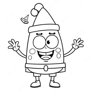 Spongebob With Santa Hat Coloring Page 2483-2021