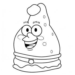 Spongebob With Santa Hat Coloring Page 2483-2022