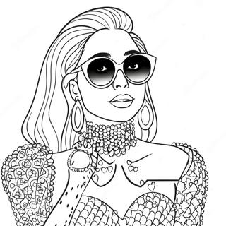 Lady Gaga In Sparkling Outfit Coloring Page 24856-22777