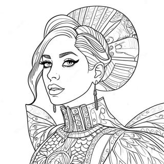 Lady Gaga In Sparkling Outfit Coloring Page 24856-22780