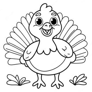 Cute Turkey Coloring Page 24885-22799