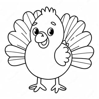 Cute Turkey Coloring Page 24885-22800