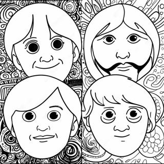 Colorful Beatles Album Covers Coloring Page 24896-22809