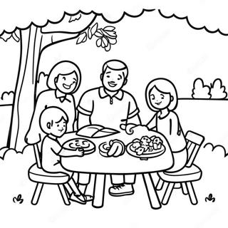 Happy Family Picnic Coloring Page 24936-22841