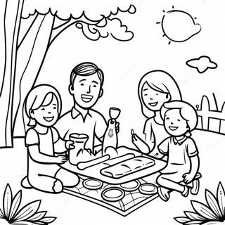 Happy Family Picnic Coloring Page 24936-22842