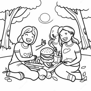 Happy Family Picnic Coloring Page 24936-22843