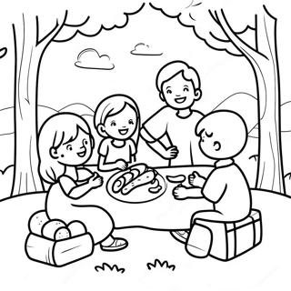 Happy Family Picnic Coloring Page 24936-22844