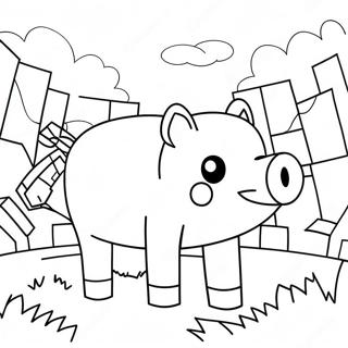 Minecraft Pig Coloring Pages