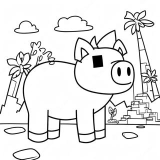 Minecraft Pig Coloring Page 24955-22854