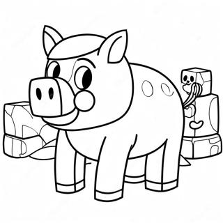 Minecraft Pig Coloring Page 24955-22855