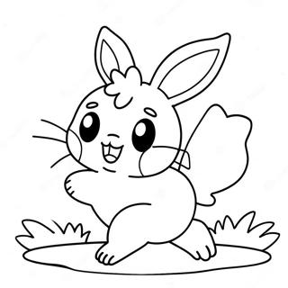 Cute Scorbunny Running Coloring Page 24966-22865