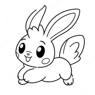 Cute Scorbunny Running Coloring Page 24966-22866