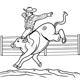 Exciting Bull Rider In Action Coloring Page 24976-22874