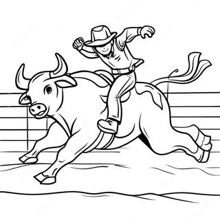 Exciting Bull Rider In Action Coloring Page 24976-22875