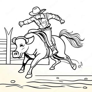 Exciting Bull Rider In Action Coloring Page 24976-22876