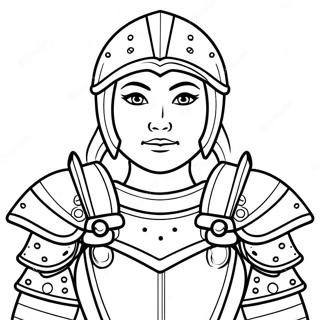 Brave Girl In Armor Coloring Page 24986-22881