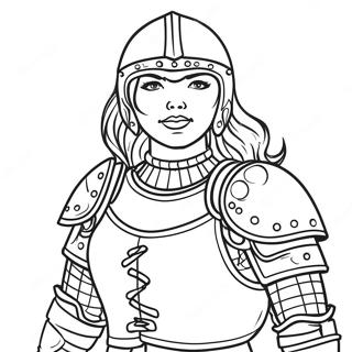 Brave Girl In Armor Coloring Page 24986-22884