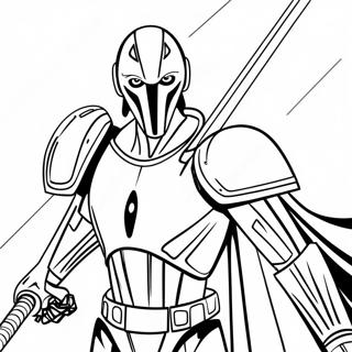 Menacing General Grievous With Lightsabers Coloring Page 24996-22891